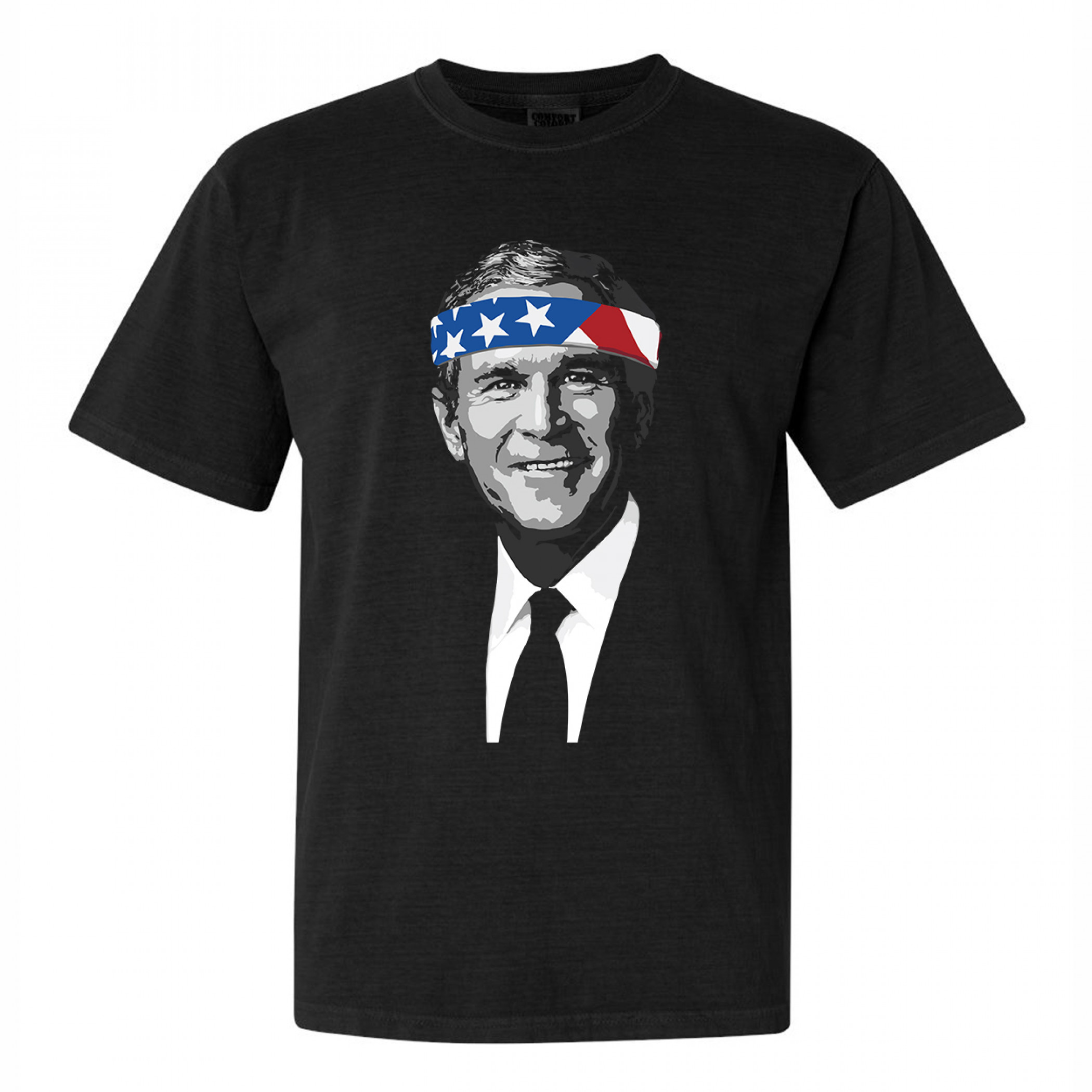 Rowdy George W Bush American Flag Bandanna T-Shirt